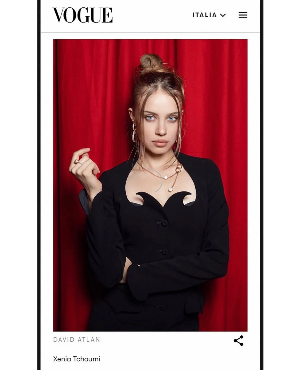 Xenia Tchoumi na Vogue Italia